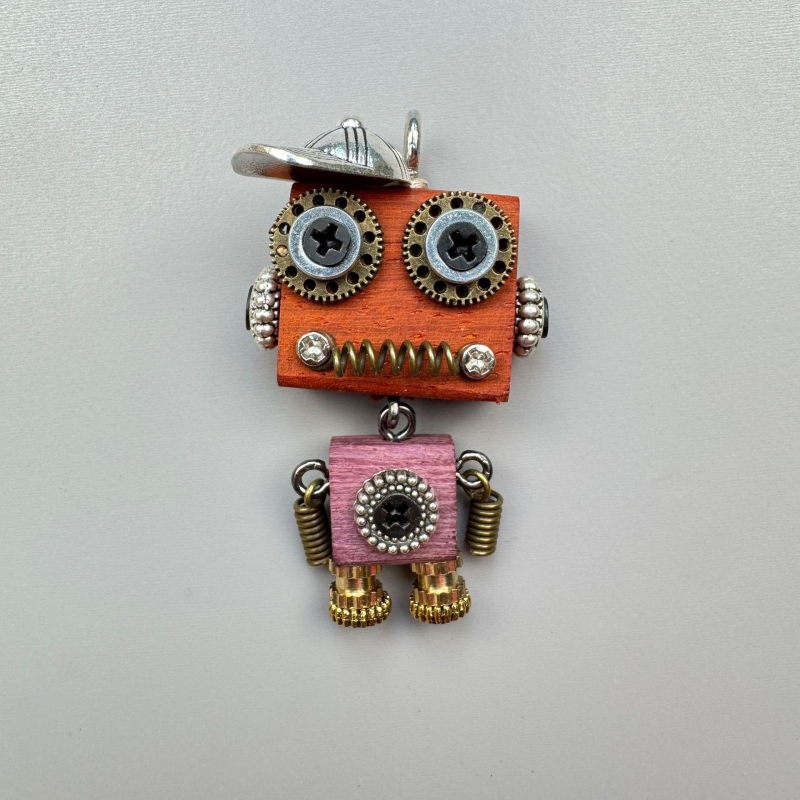 Kljucni lanac s pank robotom, legura, ručna izrada, uzorak konstelacije