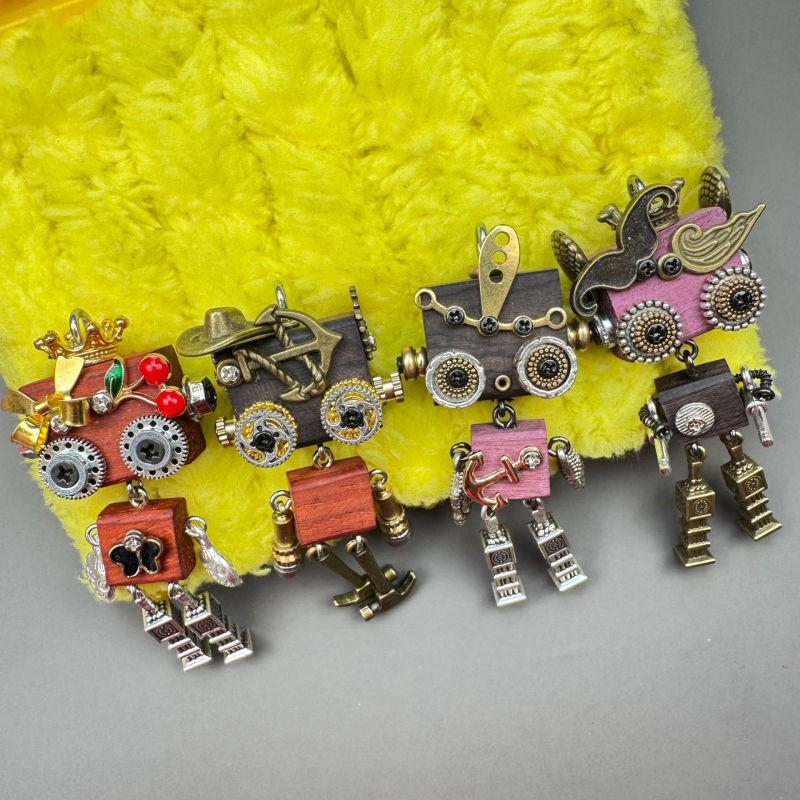 Ručni rad punk robot privjesak – od legure, za ogrlicu i ključev, uzorak sazviježđa