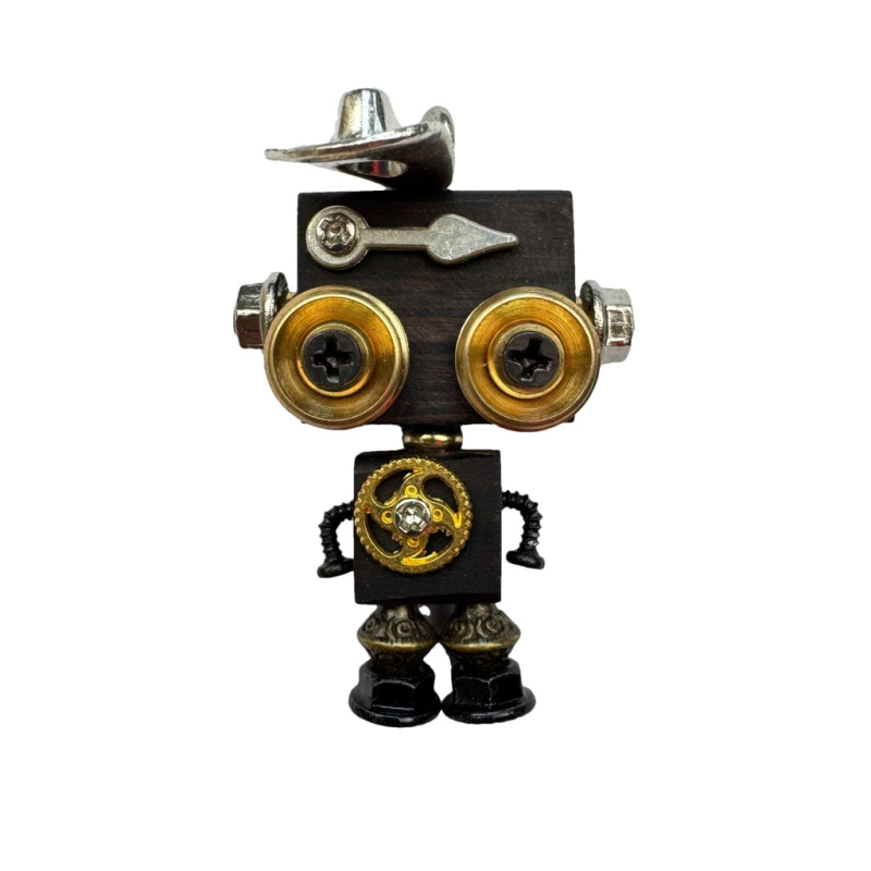 Ručni rad punk robot privjesak – od legure, za ogrlicu i ključev, uzorak sazviježđa
