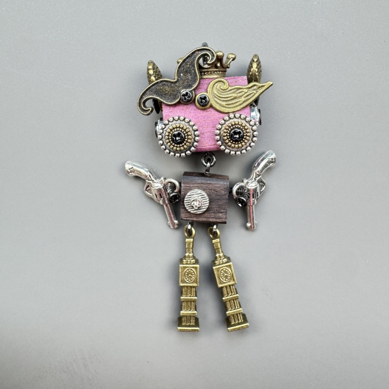 Ručni rad punk robot privjesak – od legure, za ogrlicu i ključev, uzorak sazviježđa