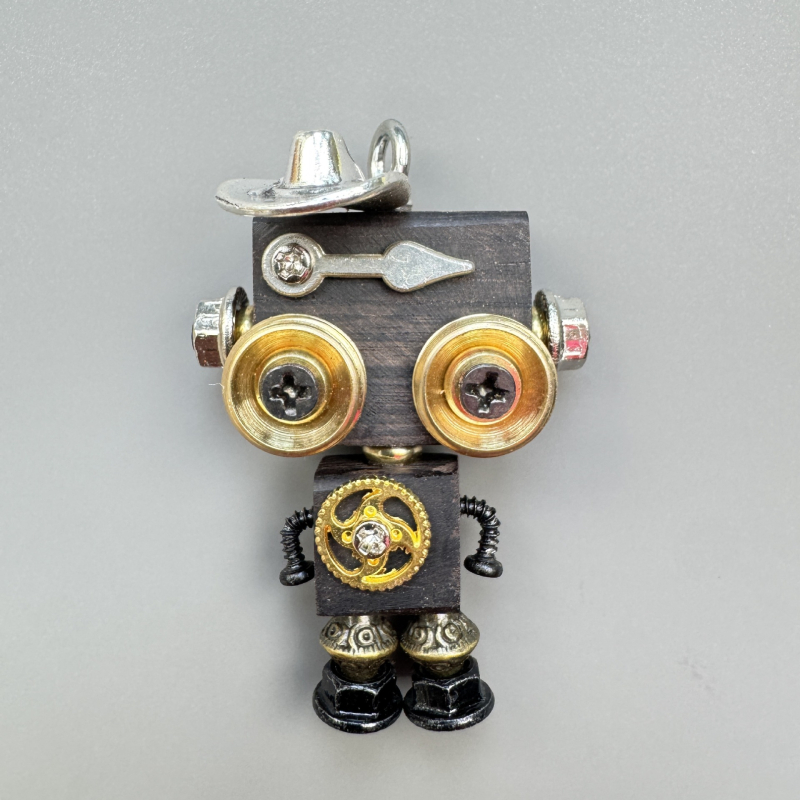 Ručni rad punk robot privjesak – od legure, za ogrlicu i ključev, uzorak sazviježđa