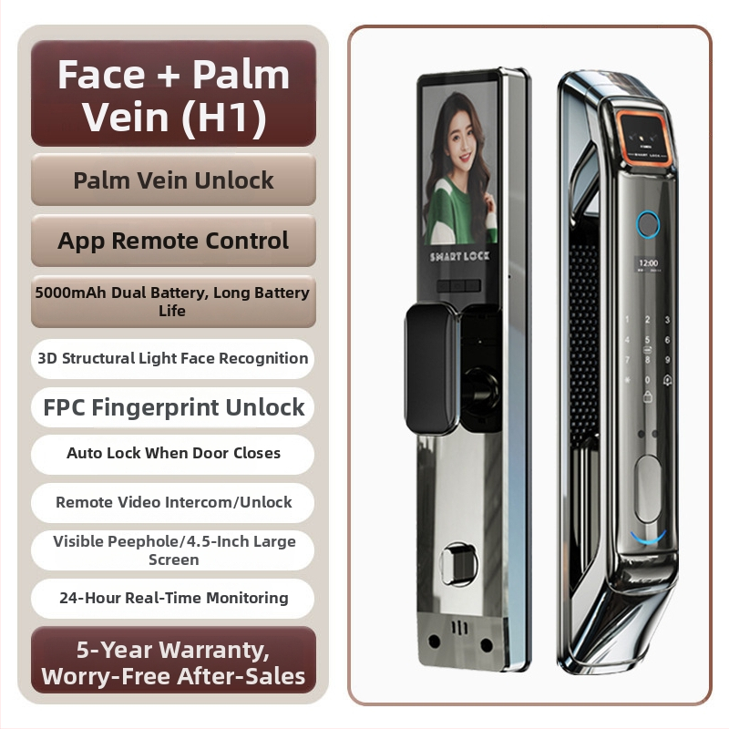 3D arcfelismeréses okoszár, 100 ujjlenyomat tárolás, 0,01 s szkennelési idő, FAR <0,001, FRR <0,01, anti-tolvaj ajtókhoz, távoli kioldás, jelszó és kulcs hozzáférés