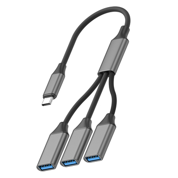 Jinhua Type-C USB хъб с 3 порта – USB 2.0, кабел 28,5 cm, без външно захранване