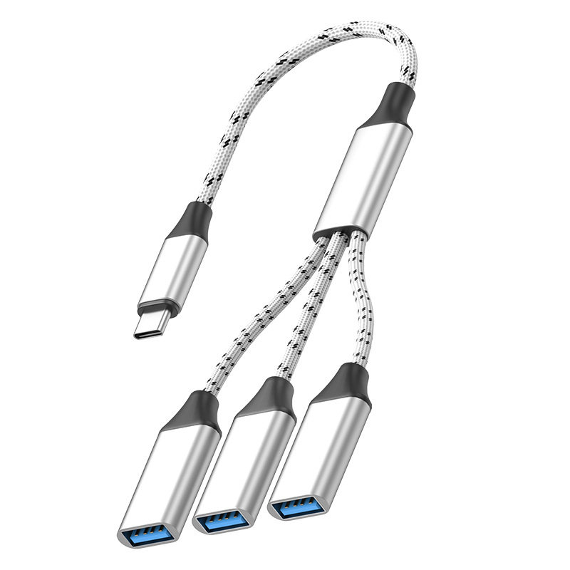 Jinhua Type-C USB хъб с 3 порта – USB 2.0, кабел 28,5 cm, без външно захранване