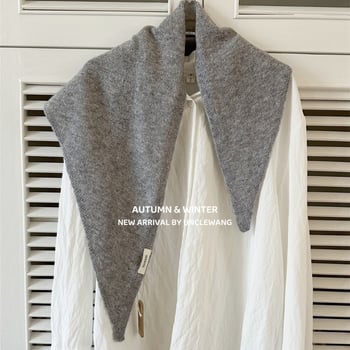 Триъгълен шал от 100% вълна, плетено изделие, поддържа топлината, четири сезона, стил: шал