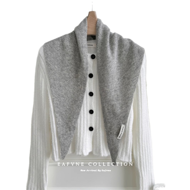 Триъгълен шал от 100% вълна, плетено изделие, поддържа топлината, четири сезона, стил: шал