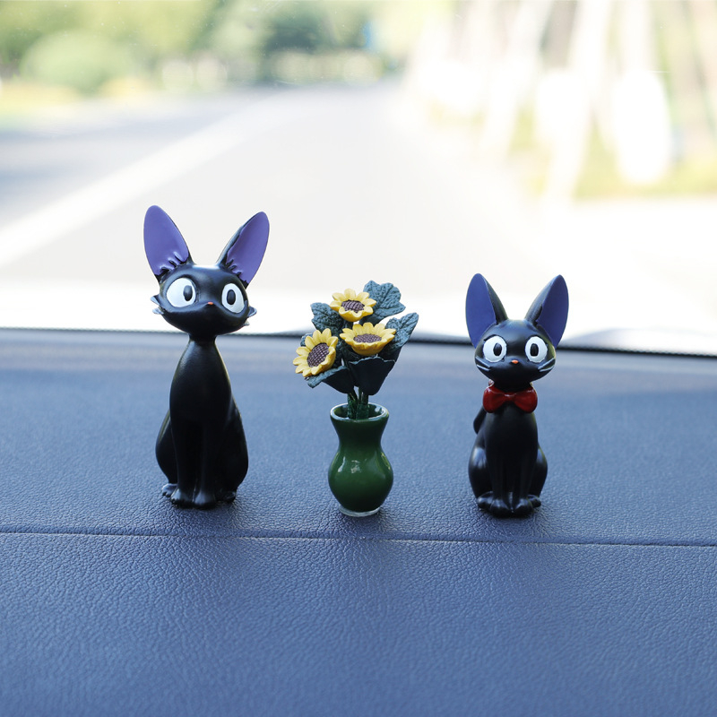 Керамично табло за автомобил – ретро стил, мини вазичка със слънчоглед, марка Cute, функция: облекчаване на стреса