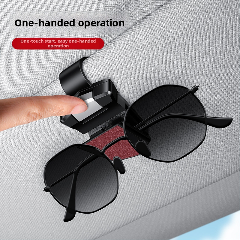 Klip na okuliare do auta z PU kože - viacúcelový držiak na slnečné okuliare v interiéri auta, možnosť prispôsobenia