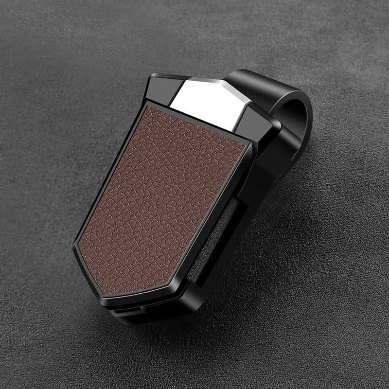 Clip γυαλιών αυτοκινήτου από PU δέρμα - πολυλειτουργικός θήκη γυαλιών ηλίου για εσωτερικό αυτοκινήτου, με δυνατότητα προσαρμογής