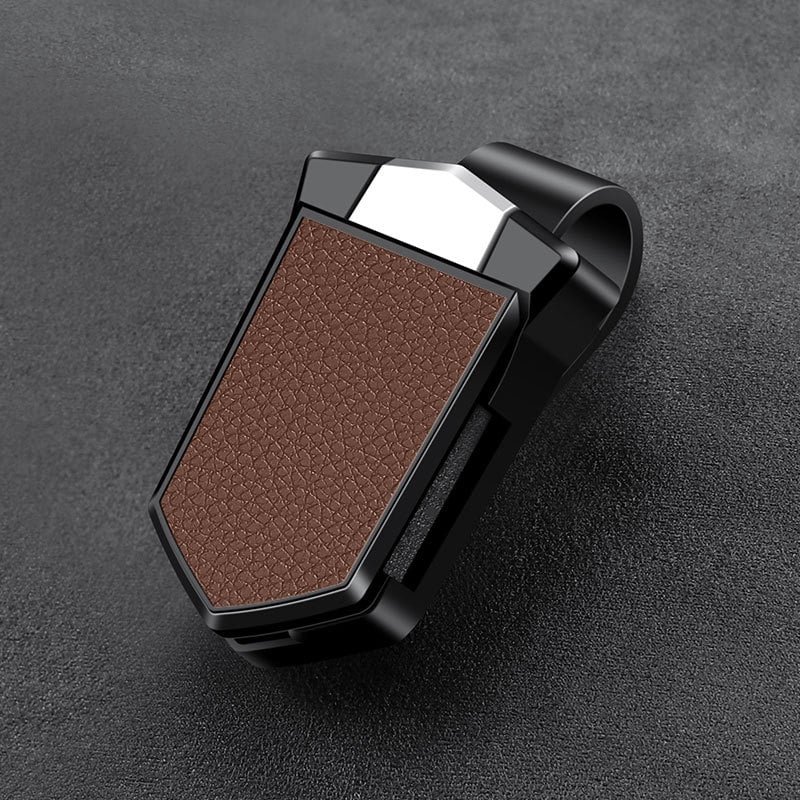 Clip γυαλιών αυτοκινήτου από PU δέρμα - πολυλειτουργικός θήκη γυαλιών ηλίου για εσωτερικό αυτοκινήτου, με δυνατότητα προσαρμογής