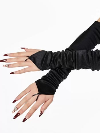 Najlon rukavice bez prstiju za žene, jednobojni uzorak, svakodnevna vanjska upotreba