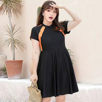 Ljetni jednodijelni kupaći kostim za plus size, pokriva trbuh, vitka silueta, haljinski stil, s jastučićima za grudi, bez čelične potpore, za sport i fitness