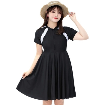 Ljetni jednodijelni kupaći kostim za plus size, pokriva trbuh, vitka silueta, haljinski stil, s jastučićima za grudi, bez čelične potpore, za sport i fitness