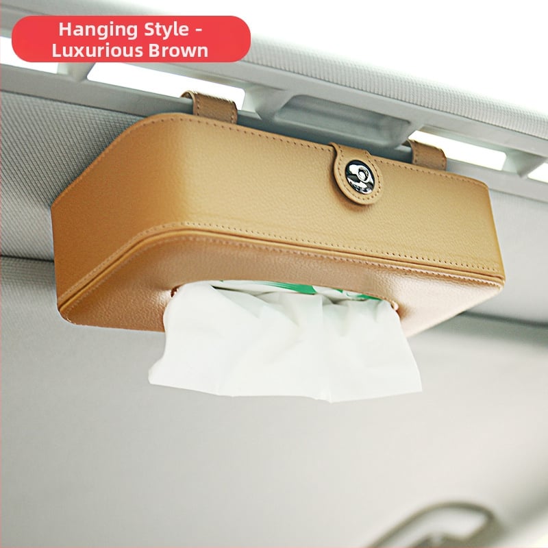 Κιβώτιο χαρτοπετσετών αυτοκινήτου με δερμάτινο φινίρισμα, μάρκα Decorate, αξεσουάρ αυτοκινήτου, διαθέσιμη προσαρμογή