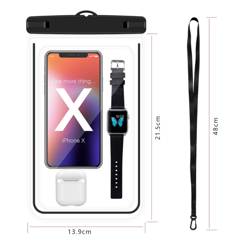 Vodootporna torbica za telefon – osjetljiva na dodir, prijenosne veličine, PVC+ABS materijal, kapacitet 6.5/6.8/8.2 L, otisnuto logo