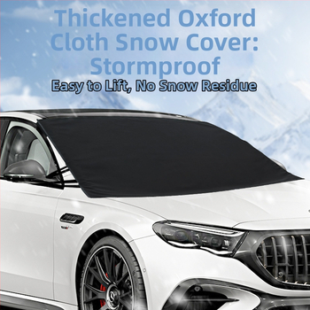 Pokrytie čelného skla auta proti snehu — materiál 600D Oxford, univerzálne prispôsobenie, prispôsobiteľné