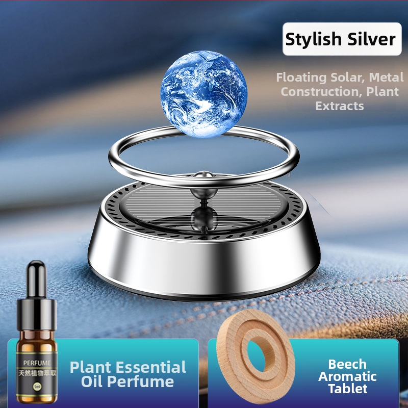 Solarna automobilska mirisna difuzer s rotirajućom turbínom, miris ylang-ylang, metalni držač, 10–20 ml, 31–60 dana disperzije