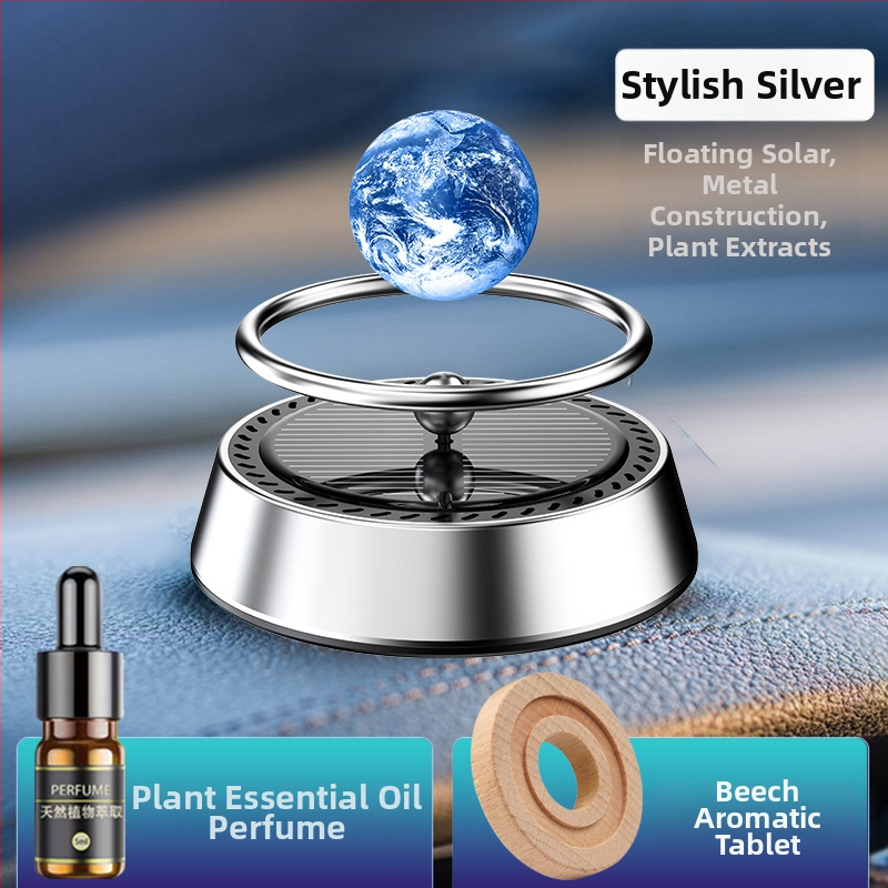Solarna automobilska mirisna difuzer s rotirajućom turbínom, miris ylang-ylang, metalni držač, 10–20 ml, 31–60 dana disperzije