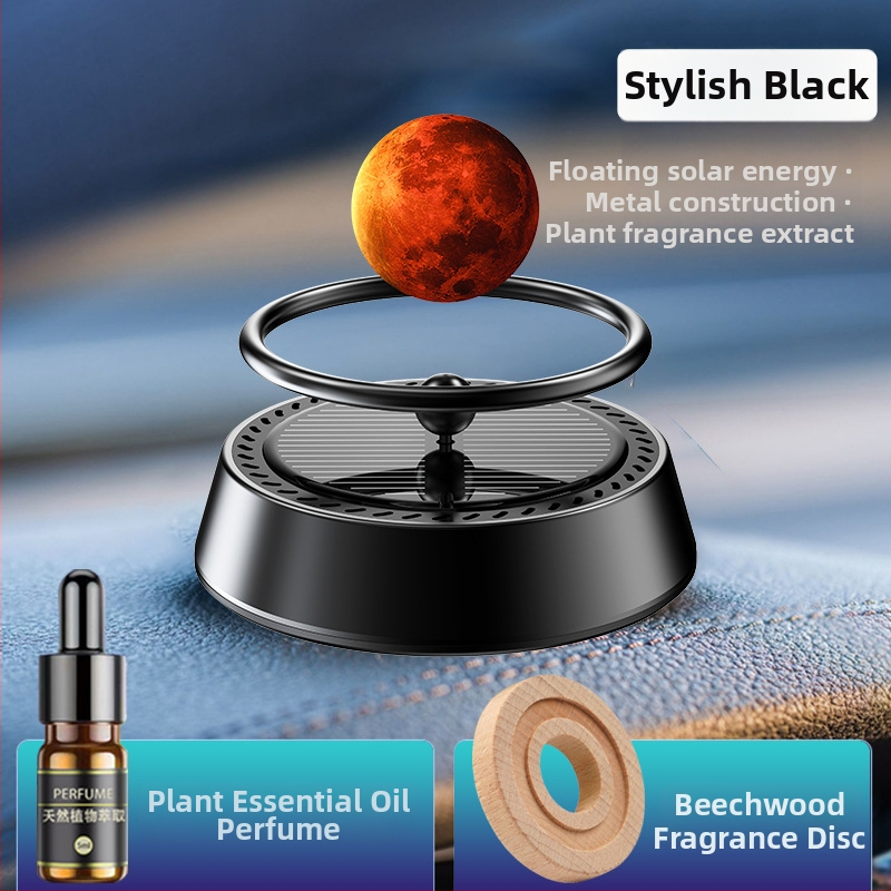 Solarna automobilska mirisna difuzer s rotirajućom turbínom, miris ylang-ylang, metalni držač, 10–20 ml, 31–60 dana disperzije