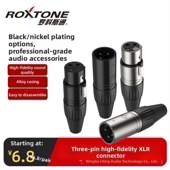 Conector XLR masculin pentru conexiune microfon la mixer — Brand Rocco Stone, conector audio/video, CE certificat