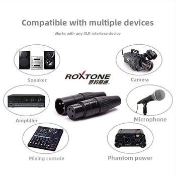 Conector XLR masculin pentru conexiune microfon la mixer — Brand Rocco Stone, conector audio/video, CE certificat