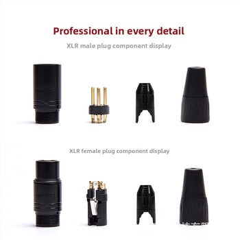 Conector XLR masculin pentru conexiune microfon la mixer — Brand Rocco Stone, conector audio/video, CE certificat