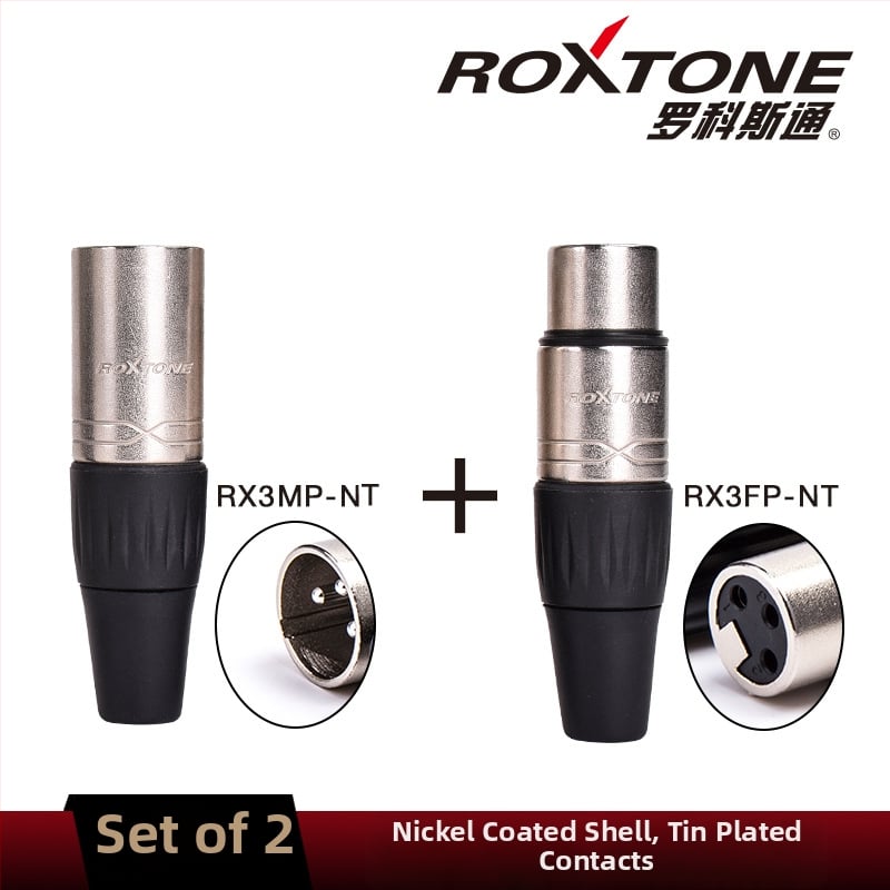 Conector XLR masculin pentru conexiune microfon la mixer — Brand Rocco Stone, conector audio/video, CE certificat