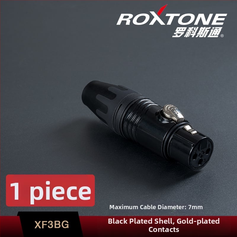 Conector XLR masculin pentru conexiune microfon la mixer — Brand Rocco Stone, conector audio/video, CE certificat