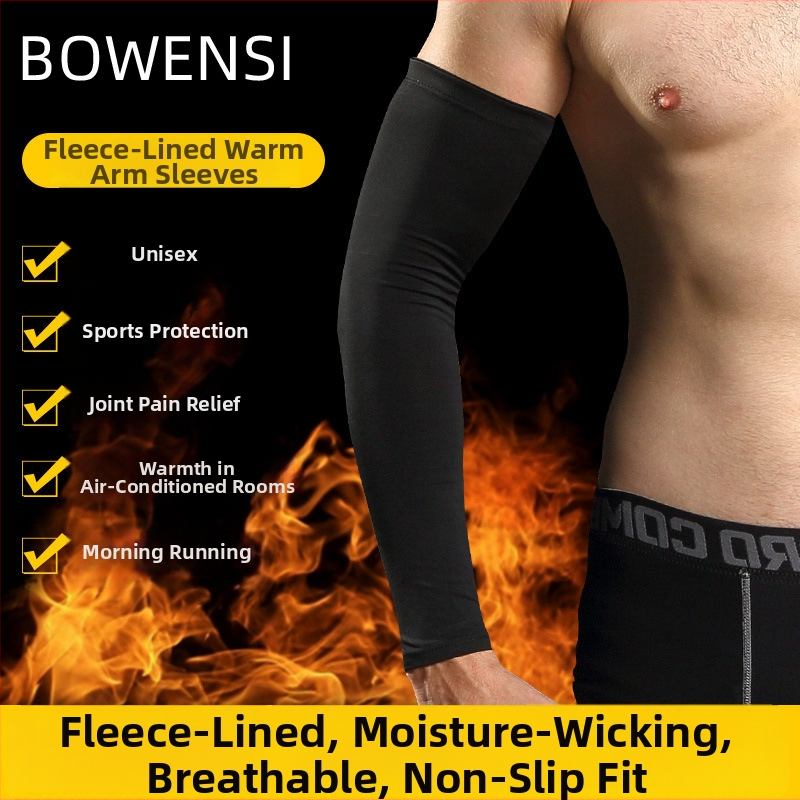 Burvens лакътен предпазен ръкав – топъл флийс, спандекс, подходящ за бягане, колоездене, планински преходи и ски