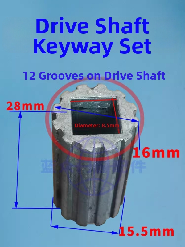Set dielov pre pohon garážových dverí s ručným odpojením pri výpadku napájania, model Mypj-1, obsahuje vodiacu lištu, vodítko kolies a ozubené koliesko