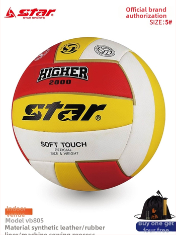 Volejbalová lopta na indoor tréning, Star/Shida, PVC, šitie strojom, No. 5