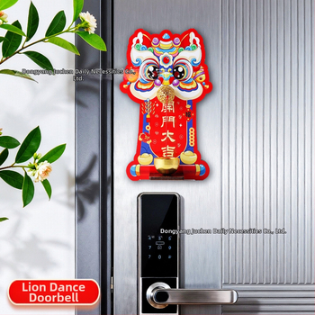 Visací doplnok – drevo, ručne vyrobené, Lion Doorbell, Štýl: roztomilý/retro/kreatívny/čínske, Kód: Magnetic Doorbell Refrigerator Sticker