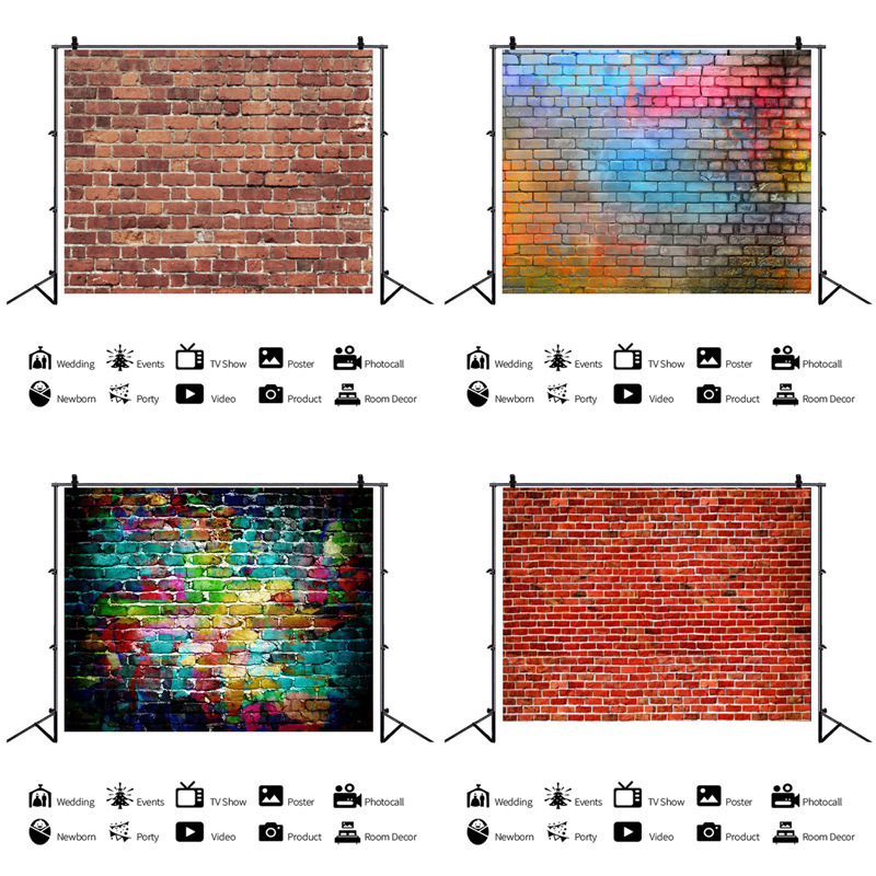 Pozadina od platna za fotografiju proizvoda – smjesa vinila i pamuka, za fotografiranje proizvoda, marka oldcity, model Brick Wall 2020-12-23