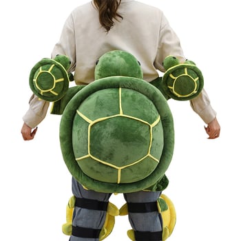 Седалкова защита за ски с костенурка – плюшена играчка и анти падане, пълнеж ПП памук, плат велур, възраст 7–14 г