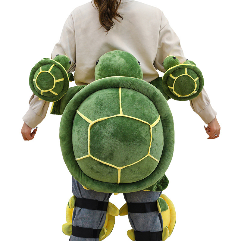 Седалкова защита за ски с костенурка – плюшена играчка и анти падане, пълнеж ПП памук, плат велур, възраст 7–14 г