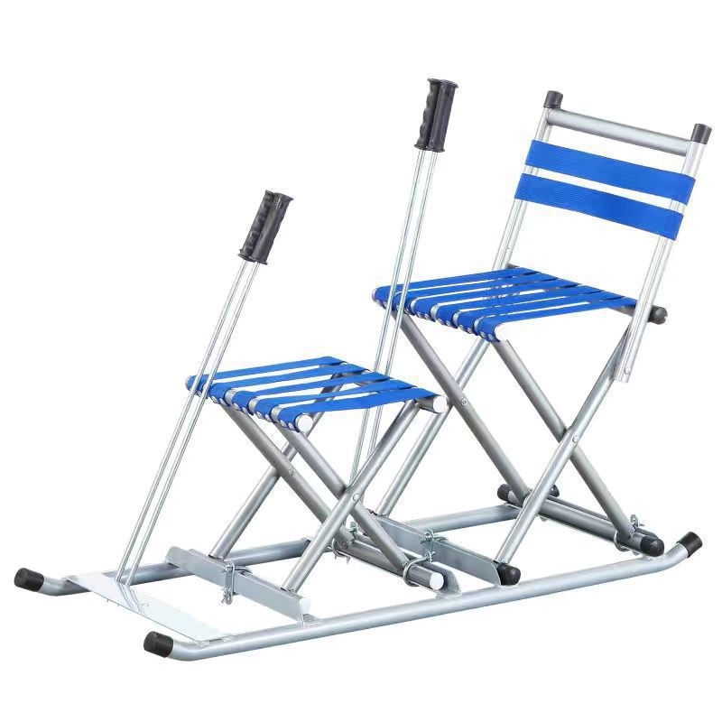 Ξύλινο έλκηθρο πάγου για παιδιά και ενήλικες, αναδιπλούμενο, Amber, υπαίθρια χειμερινά αθλήματα