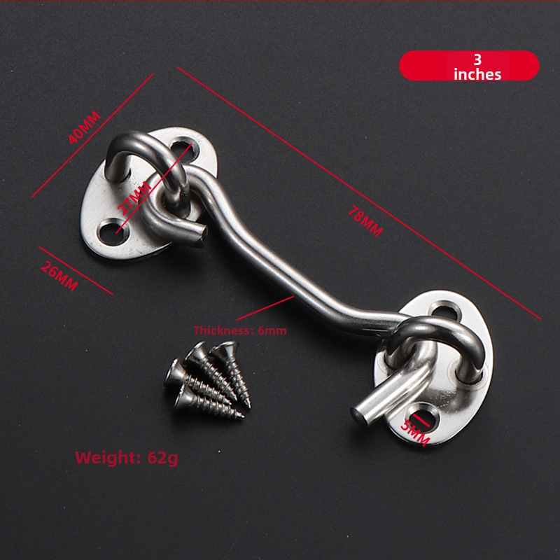 Cârlig pentru fereastră din oțel inoxidabil, finisaj periat, pentru ferestre fixe și uși glisante, design modern minimalist