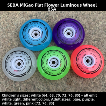 Migao inline skije s glitter kotačićima i bijelim svjetlom, kotači u obliku cvijeta, 64-68-70-72-76-80 mm
