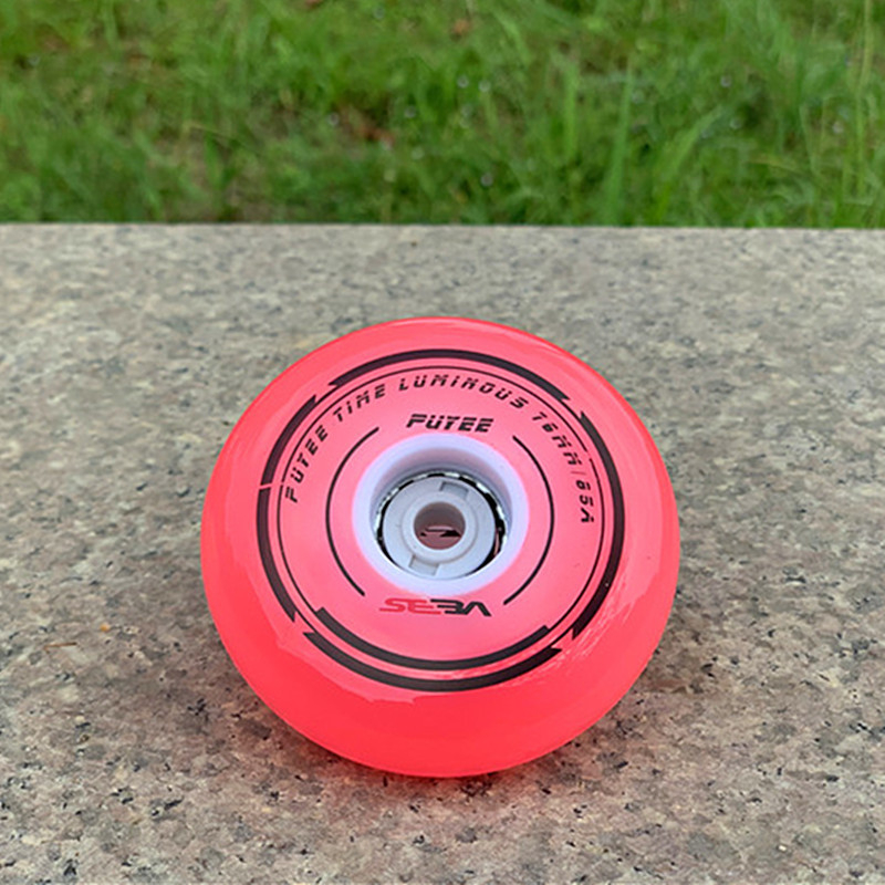 Migao inline skije s glitter kotačićima i bijelim svjetlom, kotači u obliku cvijeta, 64-68-70-72-76-80 mm