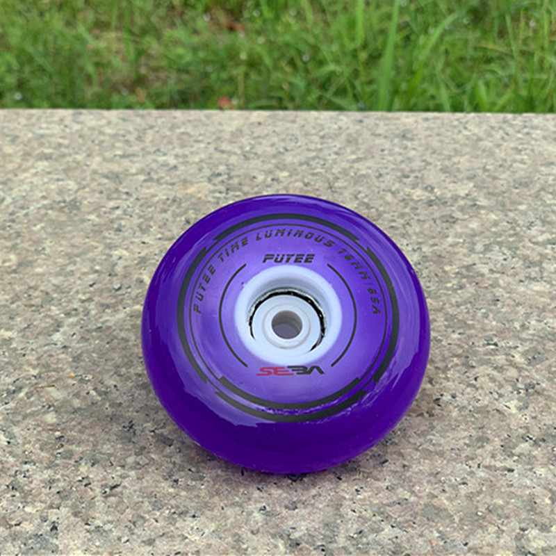 Migao inline skije s glitter kotačićima i bijelim svjetlom, kotači u obliku cvijeta, 64-68-70-72-76-80 mm