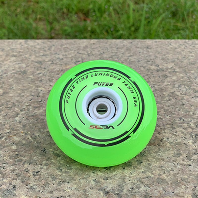 Migao inline skije s glitter kotačićima i bijelim svjetlom, kotači u obliku cvijeta, 64-68-70-72-76-80 mm
