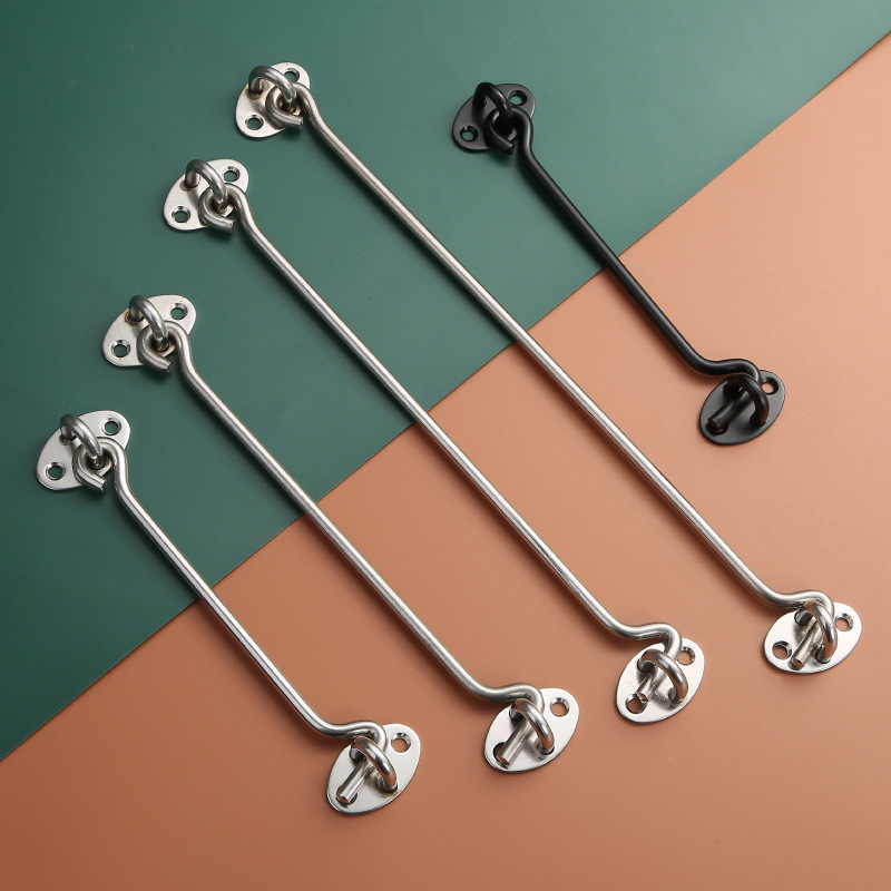 Cârlig pentru fereastră din oțel inoxidabil – pentru ferestre din lemn și uși, limitator și lacăt, finisaj lustruit/cromat, stil nou chinezesc