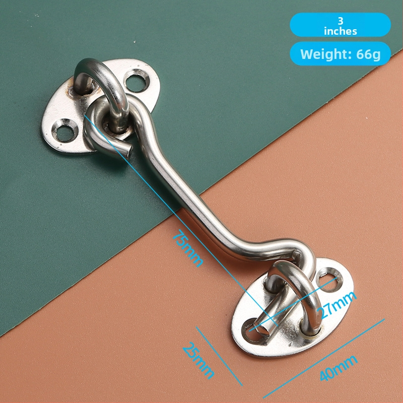 Nerezový háčik na okno – pre drevené okná a dvere, obmedzovač a zámok, leštený povrch, nový čínsky štýl