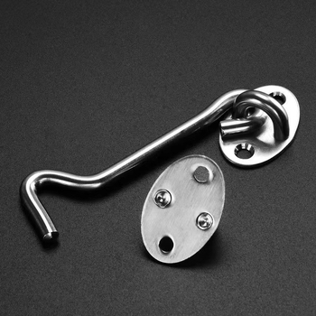 Cârlig din oțel inoxidabil pentru ferestre – model Window Wind Hook, Material: oțel inoxidabil, Finisaj: electroplatare lustruită, Utilizare: încuietoare pentru ușă și fereastră, Marcă: Three Cats