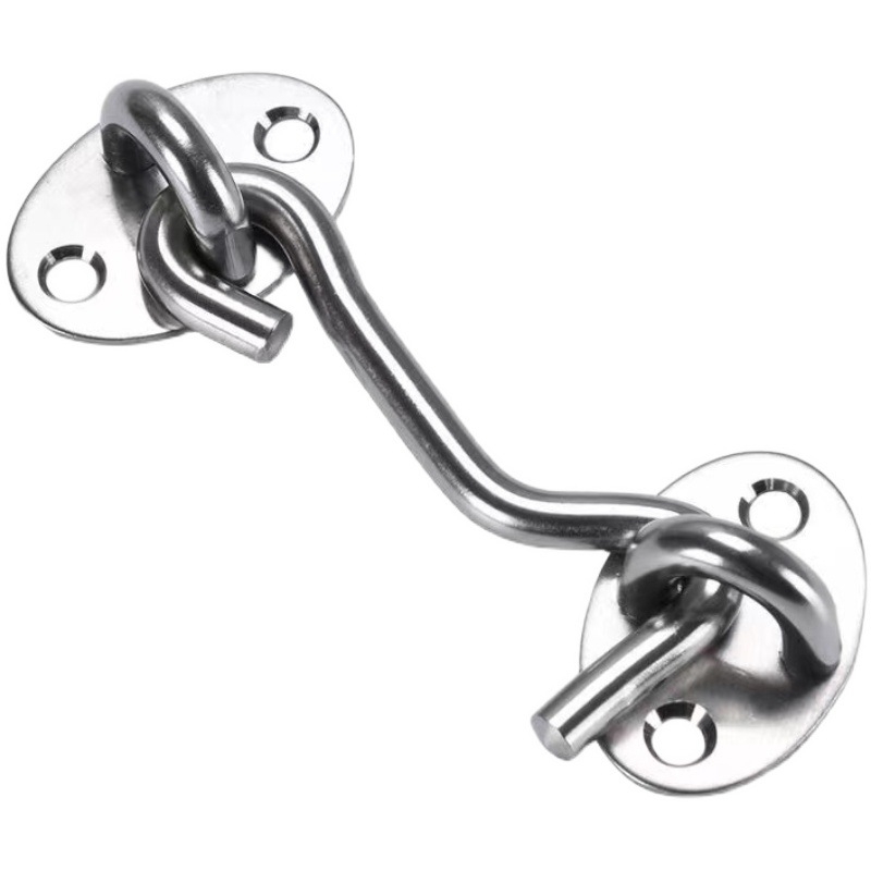 Cârlig din oțel inoxidabil pentru ferestre – model Window Wind Hook, Material: oțel inoxidabil, Finisaj: electroplatare lustruită, Utilizare: încuietoare pentru ușă și fereastră, Marcă: Three Cats