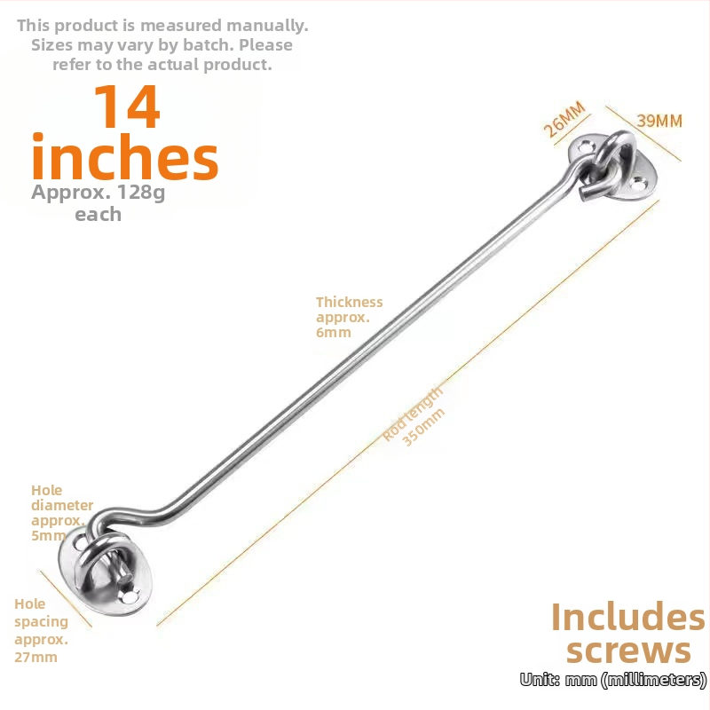 Nerezový okenný háčik – model Window Wind Hook, Materiál: nerezová oceľ, Povrchová úprava: lesklá elektroplatňa, Použitie: dverový/okenný zámok, Značka: Three Cats