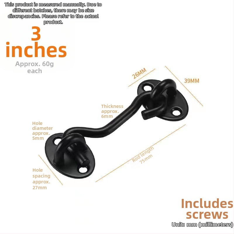 Nerezový okenný háčik – model Window Wind Hook, Materiál: nerezová oceľ, Povrchová úprava: lesklá elektroplatňa, Použitie: dverový/okenný zámok, Značka: Three Cats