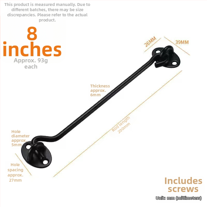 Nerezový okenný háčik – model Window Wind Hook, Materiál: nerezová oceľ, Povrchová úprava: lesklá elektroplatňa, Použitie: dverový/okenný zámok, Značka: Three Cats