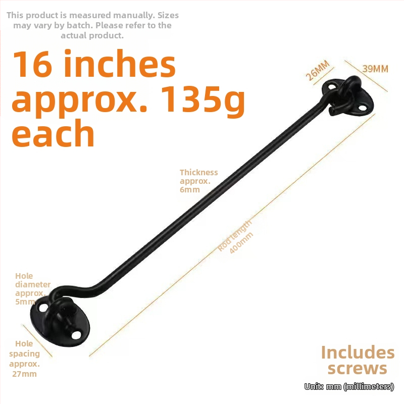 Nerezový okenný háčik – model Window Wind Hook, Materiál: nerezová oceľ, Povrchová úprava: lesklá elektroplatňa, Použitie: dverový/okenný zámok, Značka: Three Cats