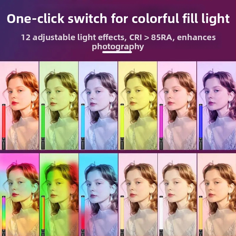 Prenosné RGB osvetlenie pre fotografovanie, USB napájanie, 23W, 3200K farebná teplota, E27 základňa